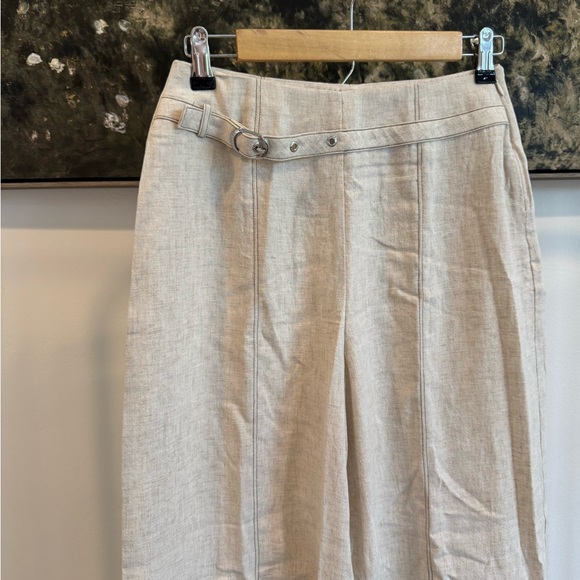 Elegant Cream Wide-Leg Pant with Flowing Silhouette - Picture 5 of 6